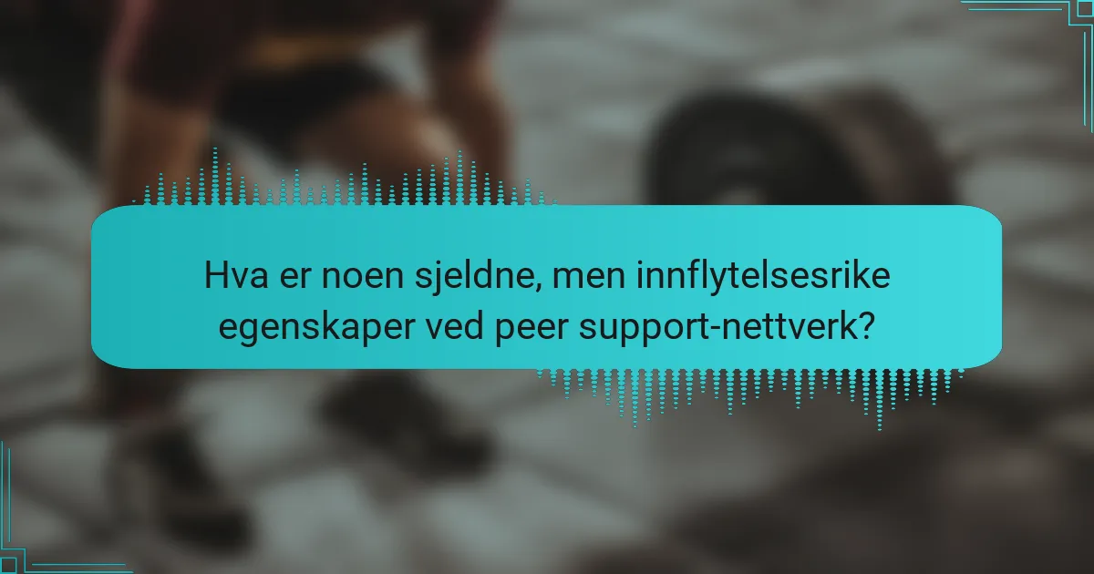 Hva er noen sjeldne, men innflytelsesrike egenskaper ved peer support-nettverk?