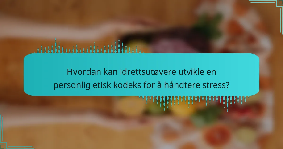 Hvordan kan idrettsutøvere utvikle en personlig etisk kodeks for å håndtere stress?